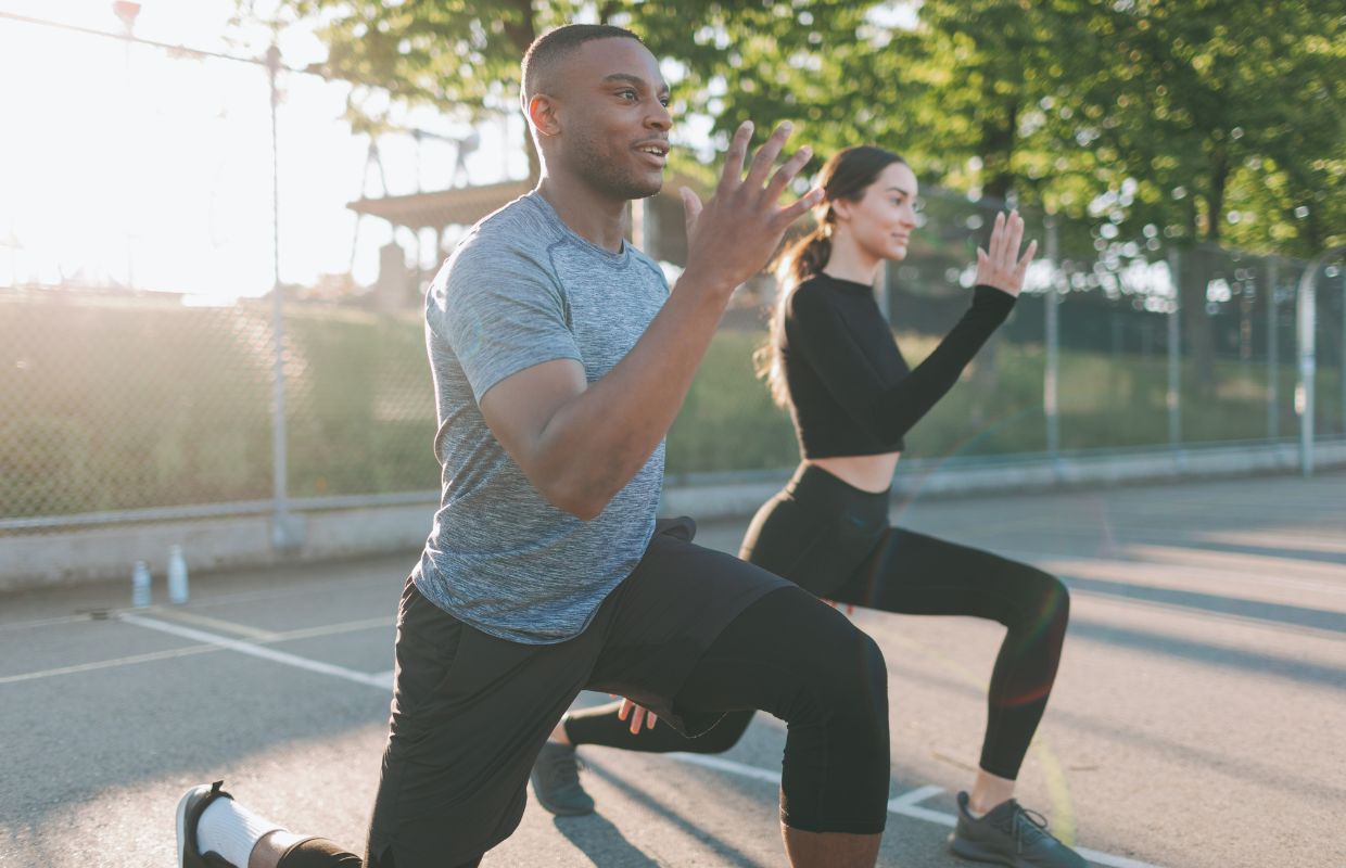 2 athletes warming up before a workout