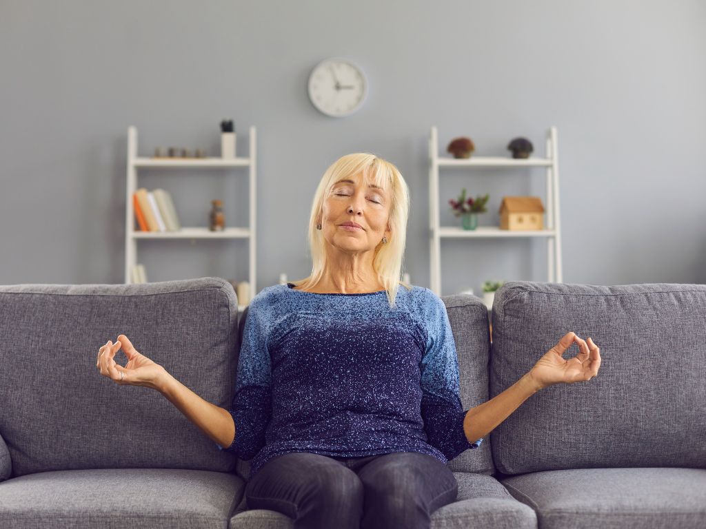 Woman practicing meditation